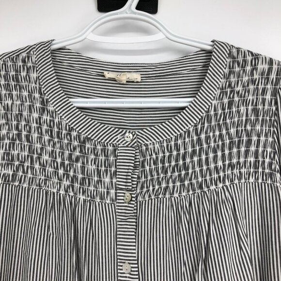 Jane and Delancey button down rayon striped long sleeve round neck top size S - Picture 4 of 11